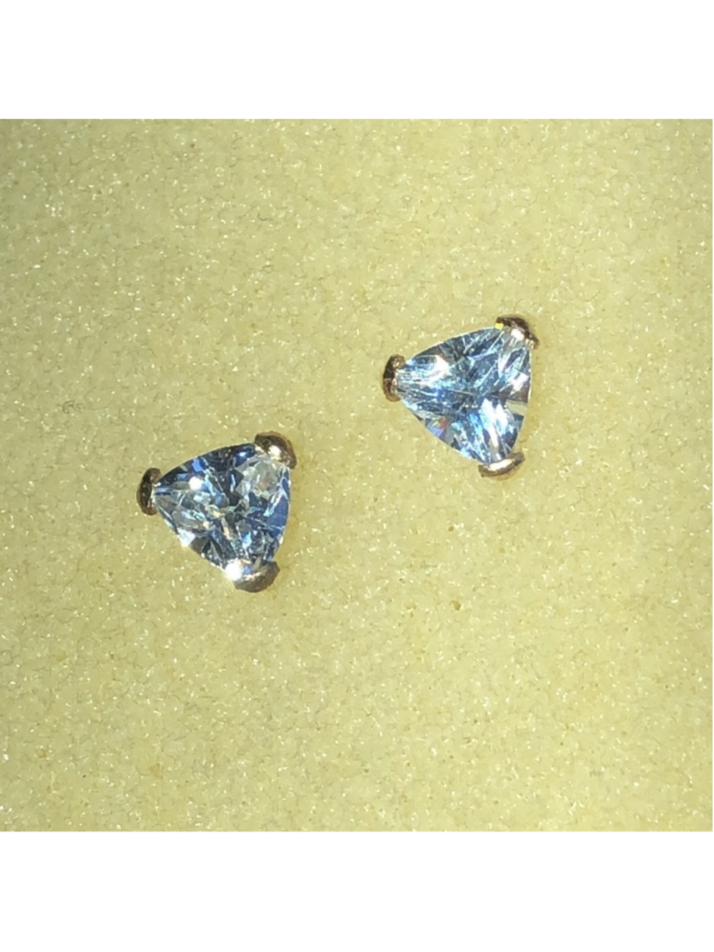 Gold Plated Sterling Silver L 925 Triangle Stud Earrings